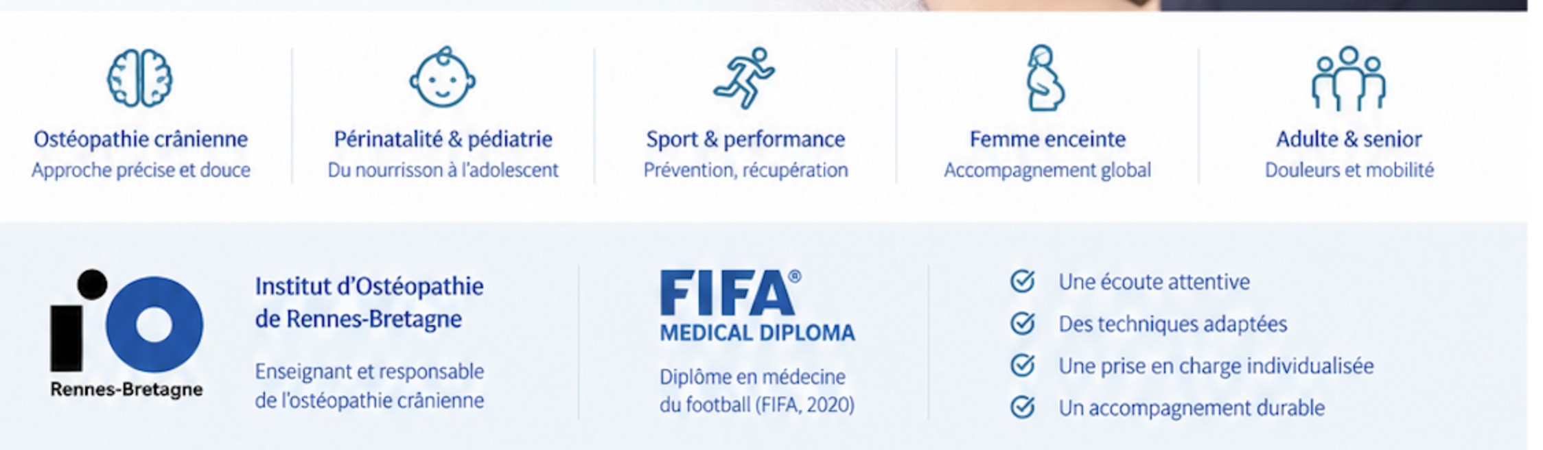 Domaines de prise en charge, Institut d Ostéopathie de Rennes Bretagne et FIFA Medical Diploma